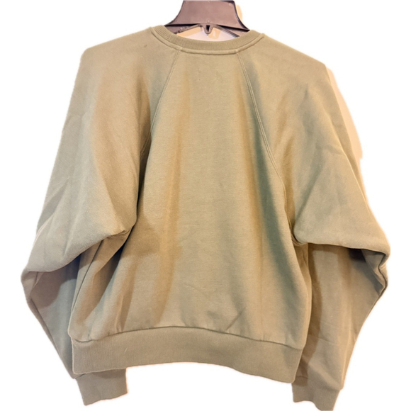 Wear It To Heart Cropped Sweatshirt Olive Green Size M – New Without Tags (b11) - Picture 2 of 10